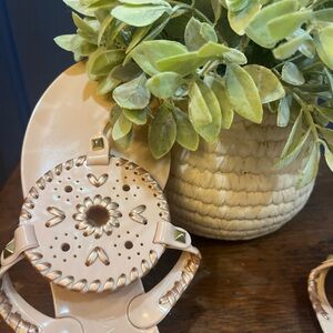 Jack Rogers Jelly Beige and Gold Decorative Sandals